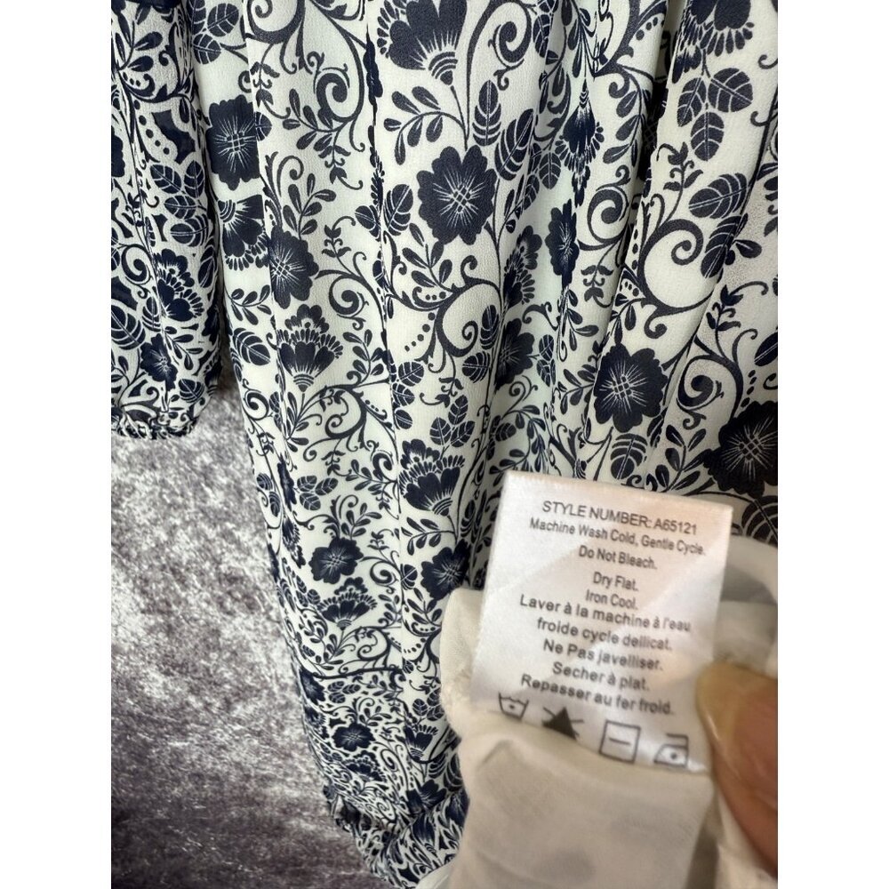 One September Anthropologie Dress womens XS Blue Coquille‎ Floral Cottage Shift - Picture 5 of 9
